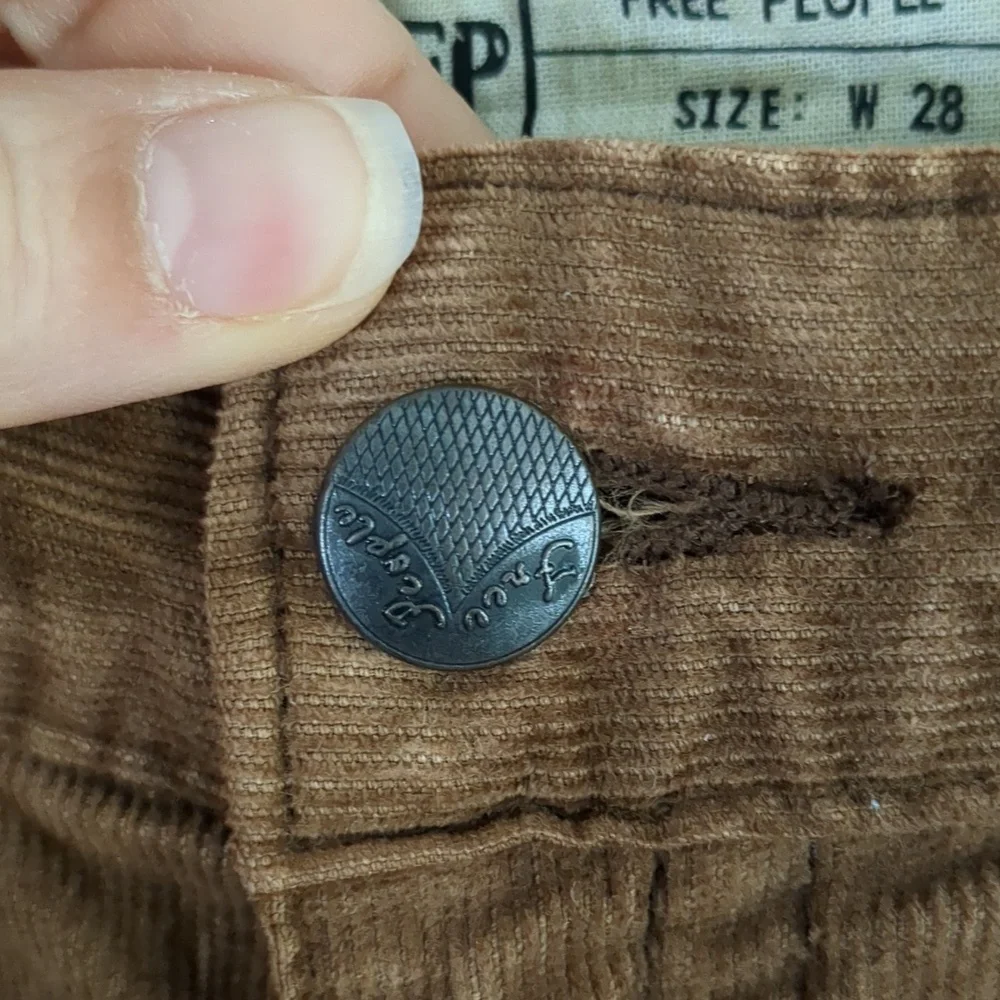 EUC Free People Corduroy Low Rise Skinny Jeans Size 28 Brown Soft Fabric - Picture 4 of 11